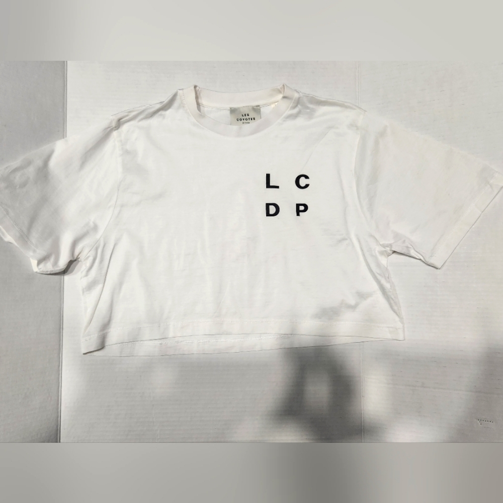LCDP Les Coyotes de Paris white cropped top tee shirt girls 16 women xs/s